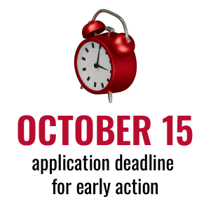 October 15 - Application Deadline for Early Action